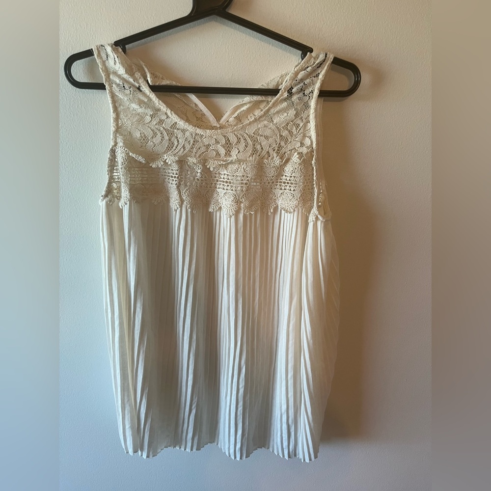 Flowy Lace Detail Tank Top Blouse M